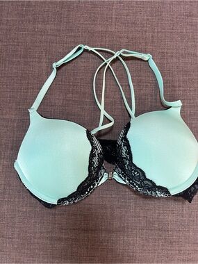 Light blue Lace-Trim Push-Up Bra
